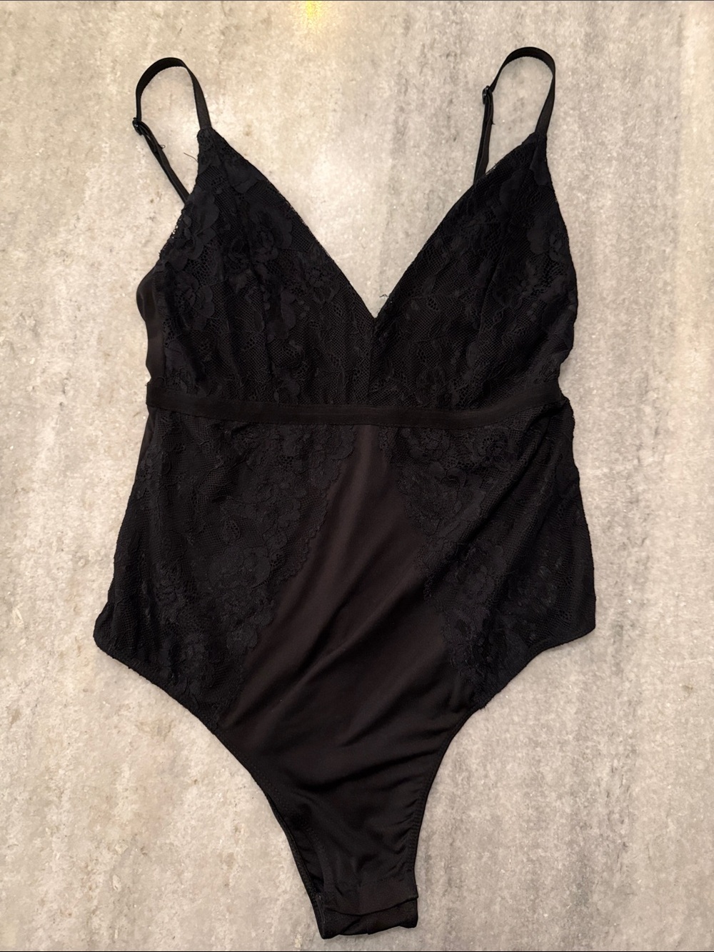 WYLDR Black Lace Bodysuit with adjustable straps *not sheer*